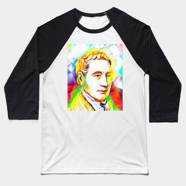 George Stephenson Colourful Portrait | George Stephenson Artwork 11 Baseball T-Shirt by JustLit